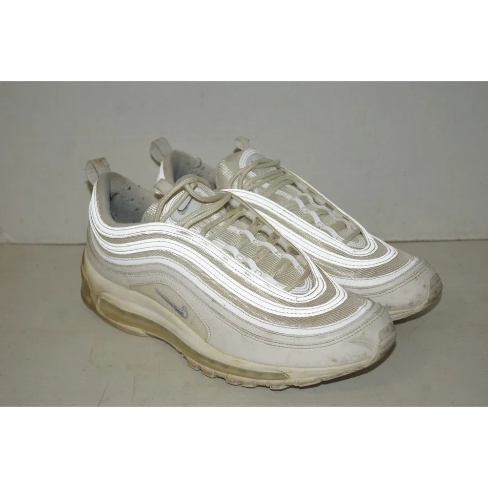 Nike Air Max 97 Triple White Wolf‎ Gray Men's Size 10 Sneakers Shoes 921826-101